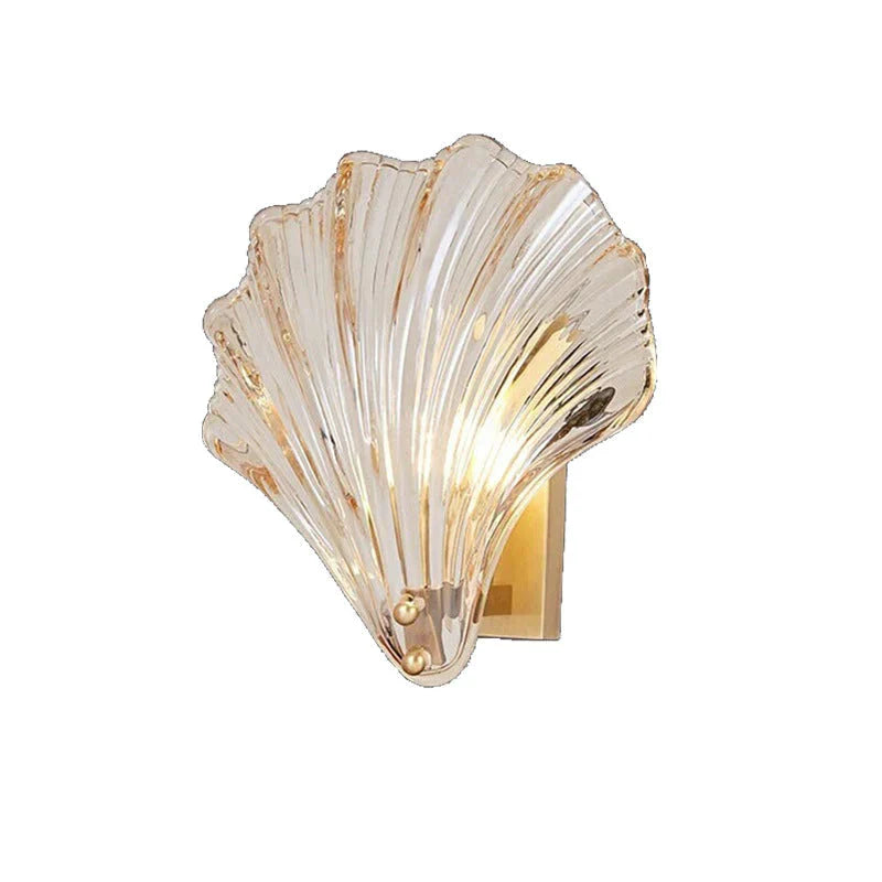 Shell Wall Lamp Postmodern Luxury Bedroom Bedside Living Room Wall TV Background Simple Creative Personality Copper Wall Lamp