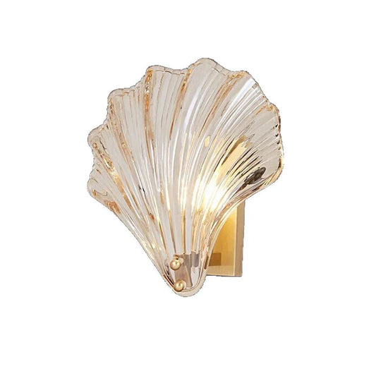 Shell Wall Lamp Postmodern Luxury Bedroom Bedside Living Room Wall TV Background Simple Creative Personality Copper Wall Lamp