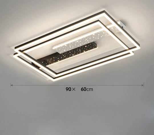 Simple Atmosphere Luxury All Over The Sky Star Led Ceiling Lamp In Living Room Rectangle-Small /