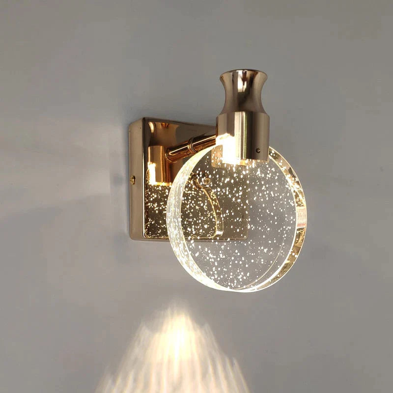 Simple Crystal Led Wall Lamp For Bathroom Bedroom Light