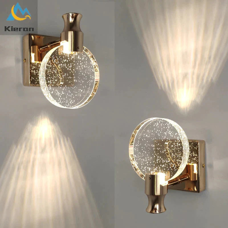 Simple Crystal LED Wall Lamp for Bathroom Bedroom