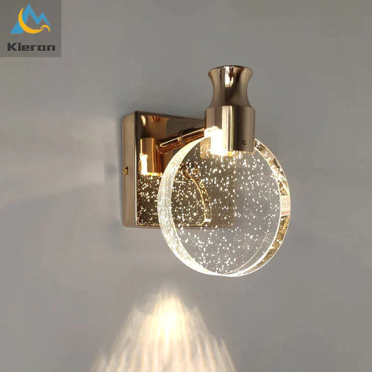 Simple Crystal Led Wall Lamp For Bathroom Bedroom Light