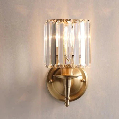 Simple Light Luxury Crystal Bedroom Copper Wall Lamp