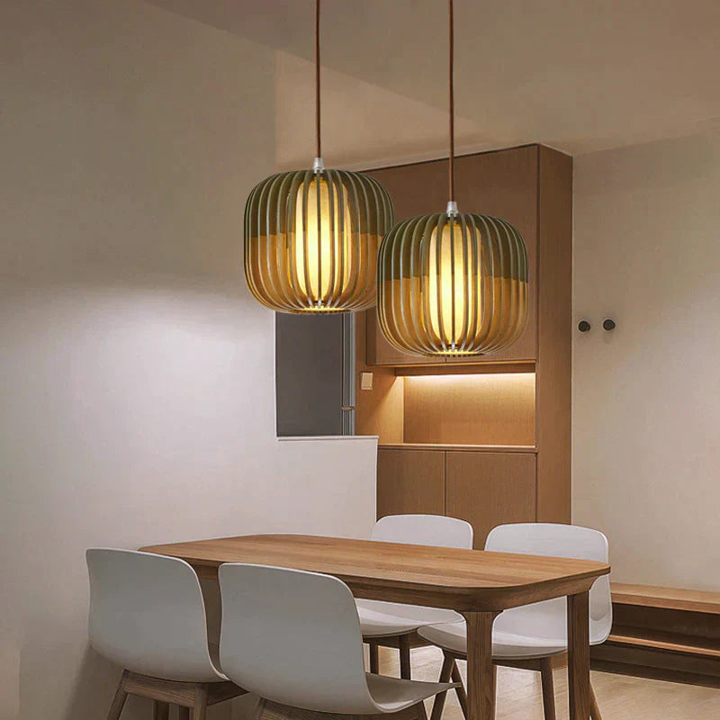 Simple linear lines  Solid Wood Nordic Pendant