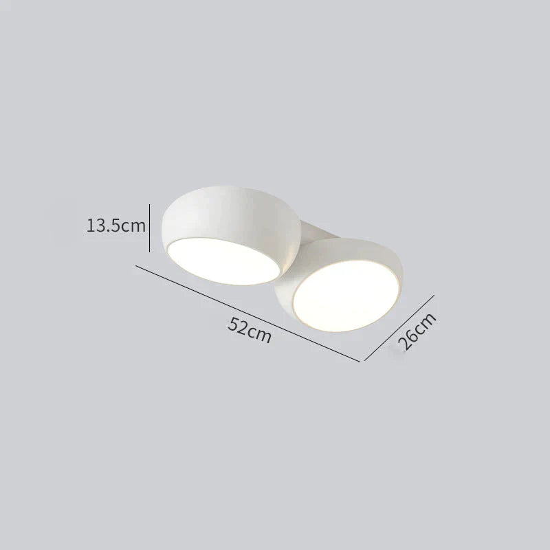 Simple Modern Atmosphere Living Room Bedroom Ceiling Lamp White / 2 Heads Tri-Color Light