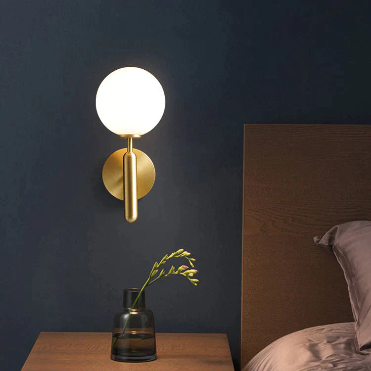 Simple Nordic Modern Bedroom Bedside Copper Wall Lamp Lamps