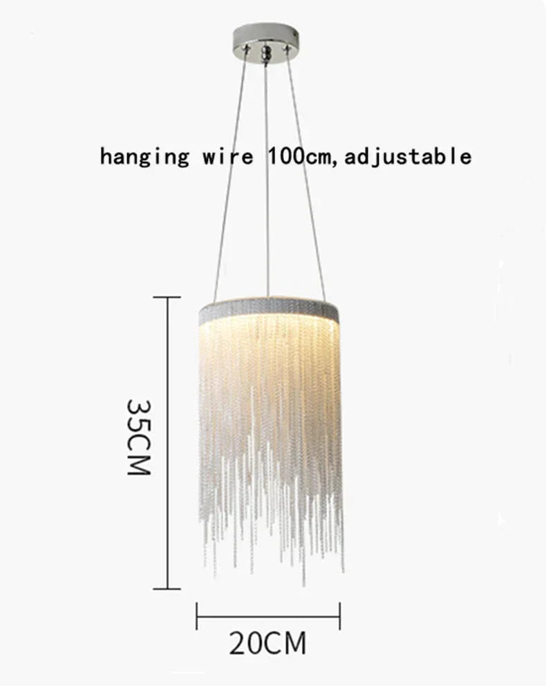 Solana - Tassel Chain Led Chandelier Dia20Cm / Silver Body White Light