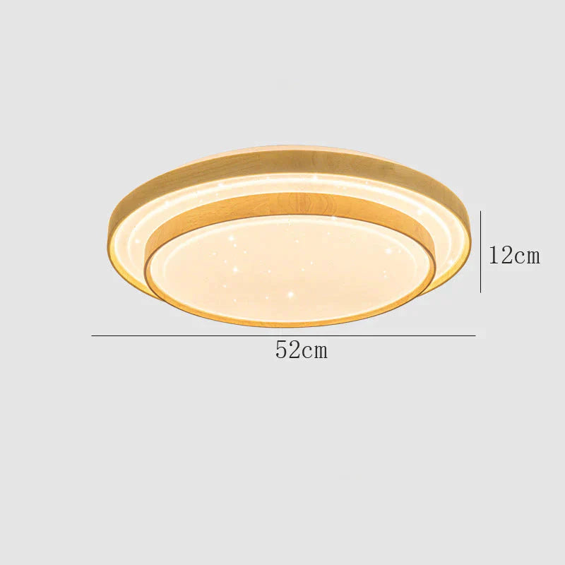 Star Sky Ceiling Lamp LED Round Master Bedroom Lamp Atmosphere Simple Modern Solid Wood Bedroom Lamp