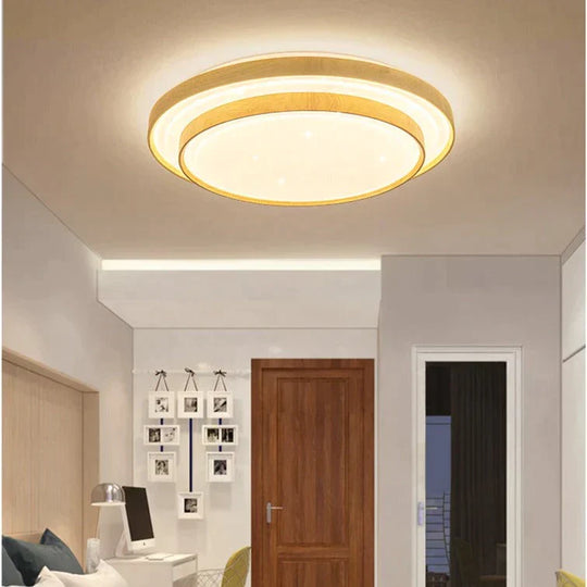 Star Sky Ceiling Lamp Led Round Master Bedroom Atmosphere Simple Modern Solid Wood