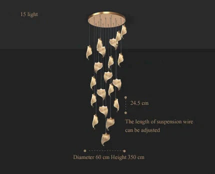 Stellaria - Creative Modern Stair Chandelier 15 Light / Changeable