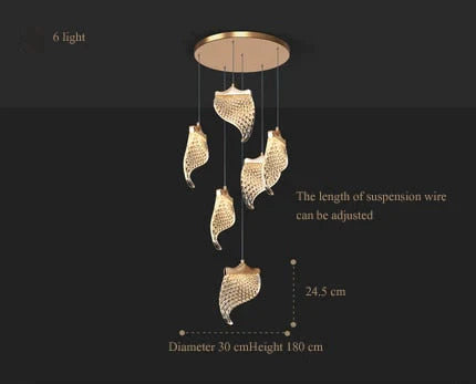 Stellaria - Creative Modern Stair Chandelier 6 Light / Changeable