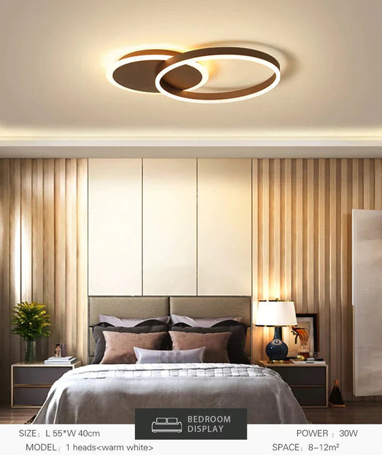 Surface Mounted Modern Led Ceiling Light For Living Room Bedroom Dining Room White&Coffee Lustre Chandelier Ceiling Lamp Fixture