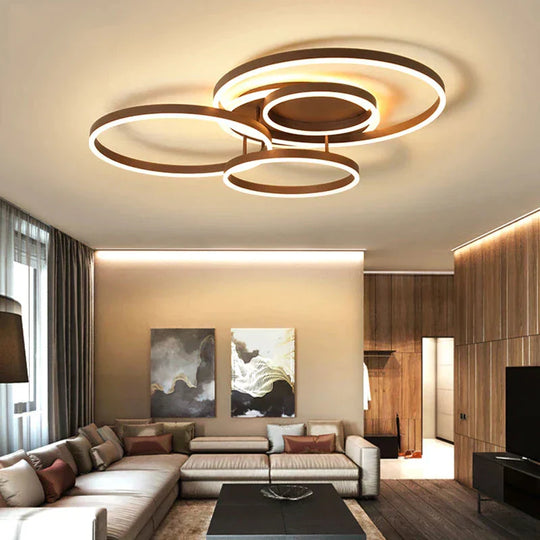 Surface Mounted Modern Led Ceiling Light For Living Room Bedroom Dining Room White&Coffee Lustre Chandelier Ceiling Lamp Fixture