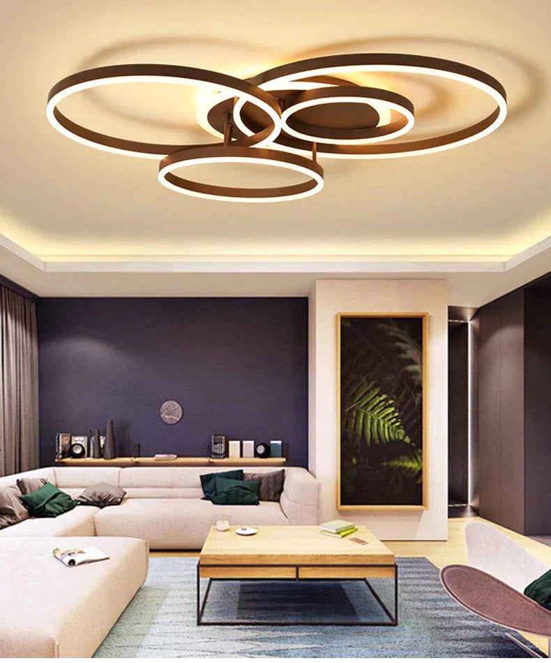 Surface Mounted Modern Led Ceiling Light For Living Room Bedroom Dining Room White&Coffee Lustre Chandelier Ceiling Lamp Fixture