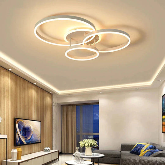 Surface Mounted Modern Led Ceiling Light For Living Room Bedroom Dining Room White&Coffee Lustre Chandelier Ceiling Lamp Fixture