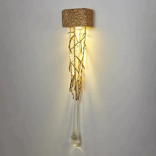 Tamara - Vintage Crystal Gold Water Drop Glass Wall Lamp