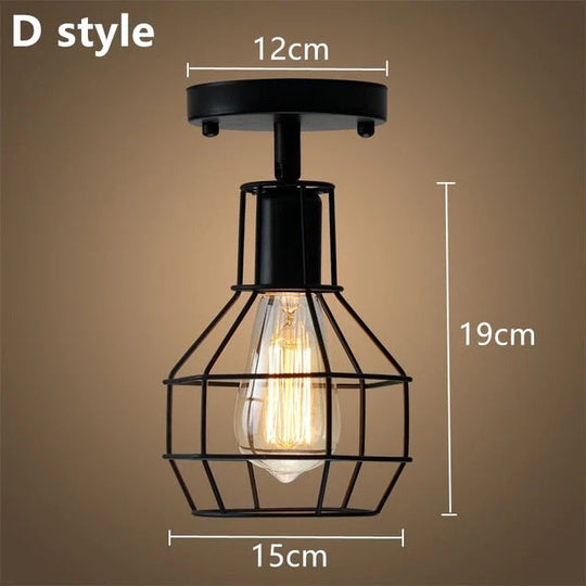 Tamia - Modern Led Ceiling Lights Adjustable Angle Iron Cage Loft Bulb Lamps E27 Industrial Indoor