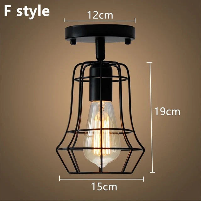 Tamia - Modern Led Ceiling Lights Adjustable Angle Iron Cage Loft Bulb Lamps E27 Industrial Indoor