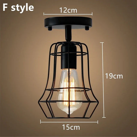 Tamia - Modern Led Ceiling Lights Adjustable Angle Iron Cage Loft Bulb Lamps E27 Industrial Indoor