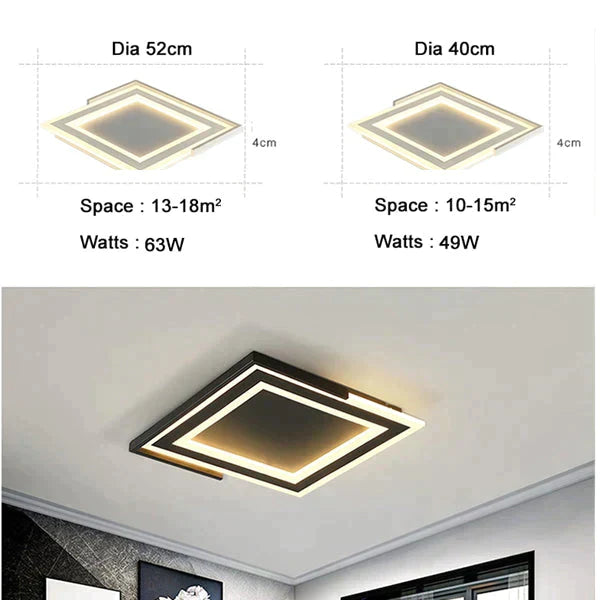 Ultra-Thin Surface Mounted Modern Led Ceiling Lights Square Acrylic Lamp