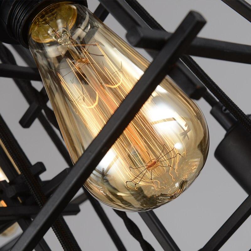 Vintage Iron Frame Chandelier Edison Bulb E27 Holder Loft Restaurant Bar Cafe Living Room Retro