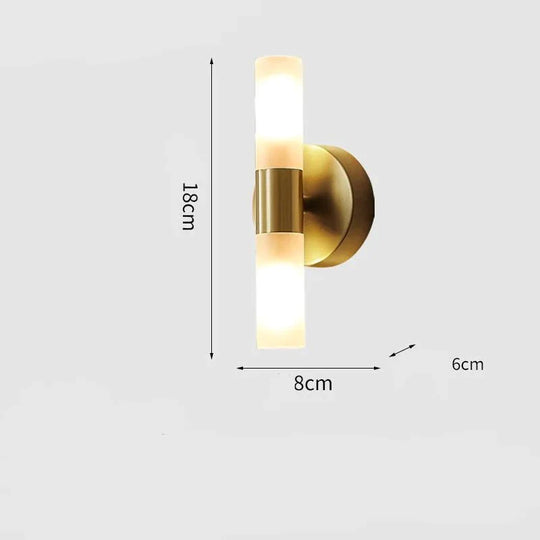 Wall Lamp All Copper Bedroom Bedside Lamp Modern Simple Living Room Wall Lamp Nordic Creative Hotel Corridor Stair Copper Wall Lamp