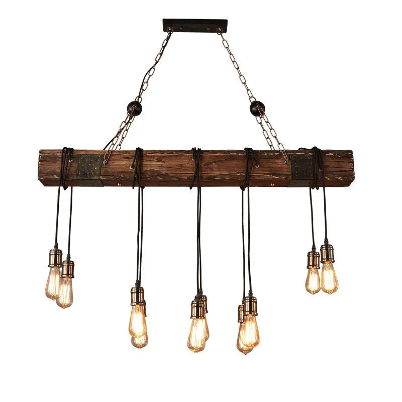 Wooden Beam Adjustable Pendant Lights Light